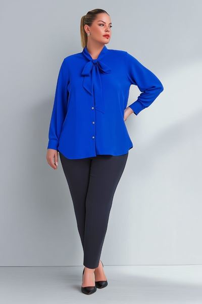 Picture of CURVY GIRL ELEGANT BLOUSE WITH BOW